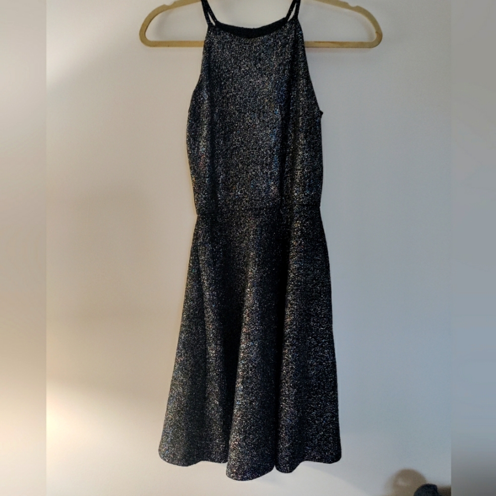 Lord & Taylor Design Lab Skater Dress Sparkly Holiday Junior S Halter